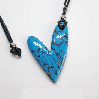 Colgante Corazón Delgado Turquesa