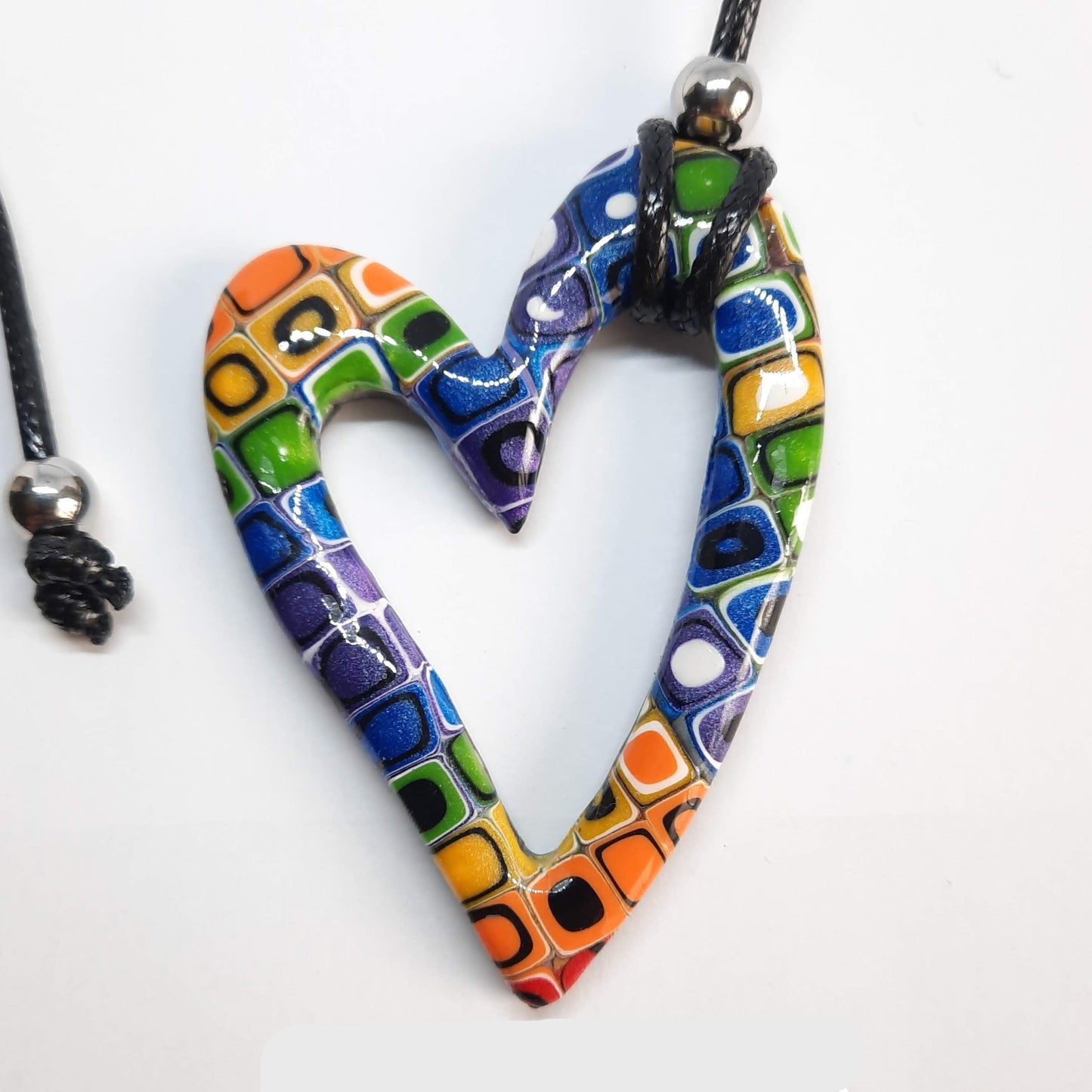 Colgante Corazón Hueco Grande Arcoíris