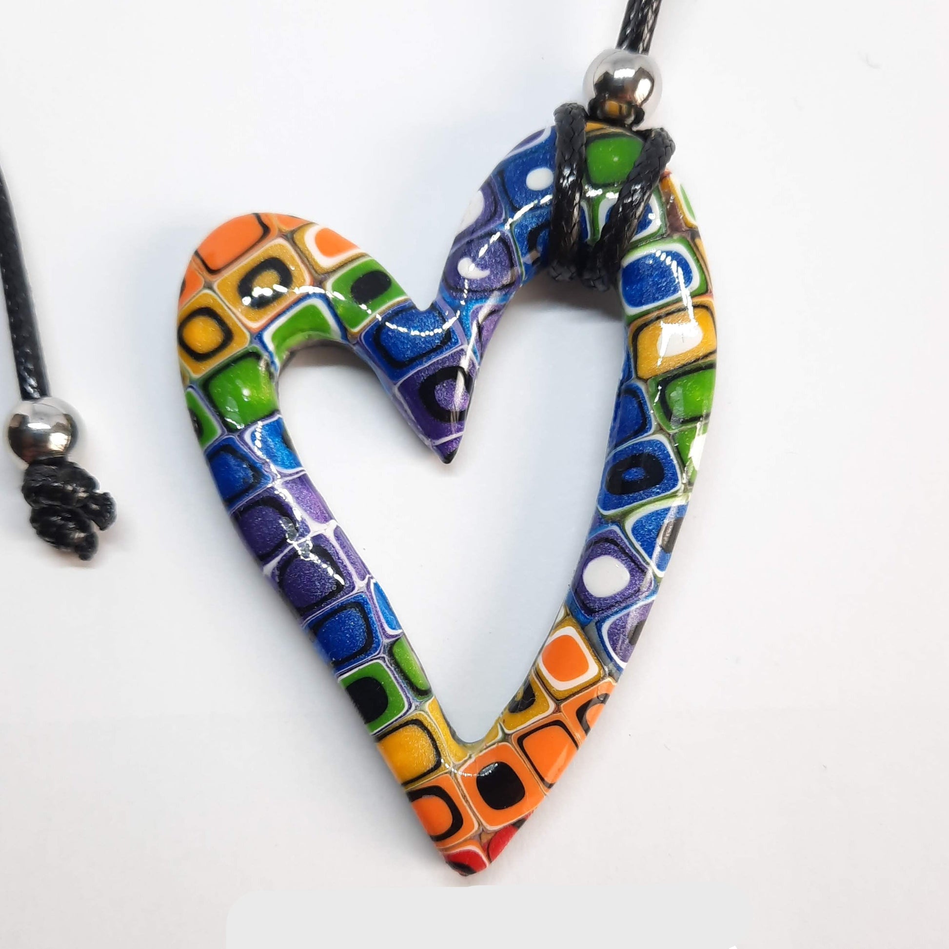 Colgante Corazón Hueco Grande Arcoíris