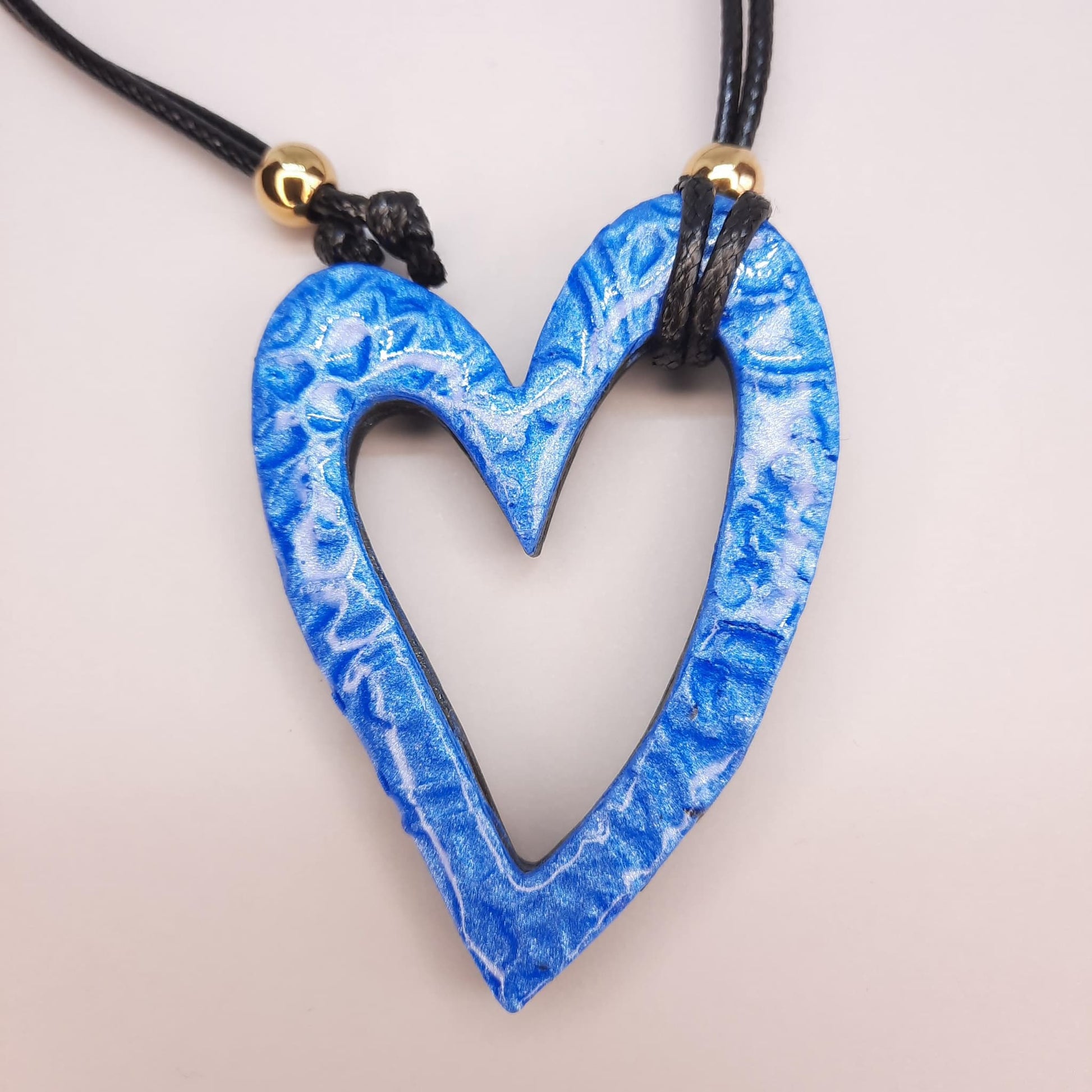 Colgante Corazón Hueco Grande Azul