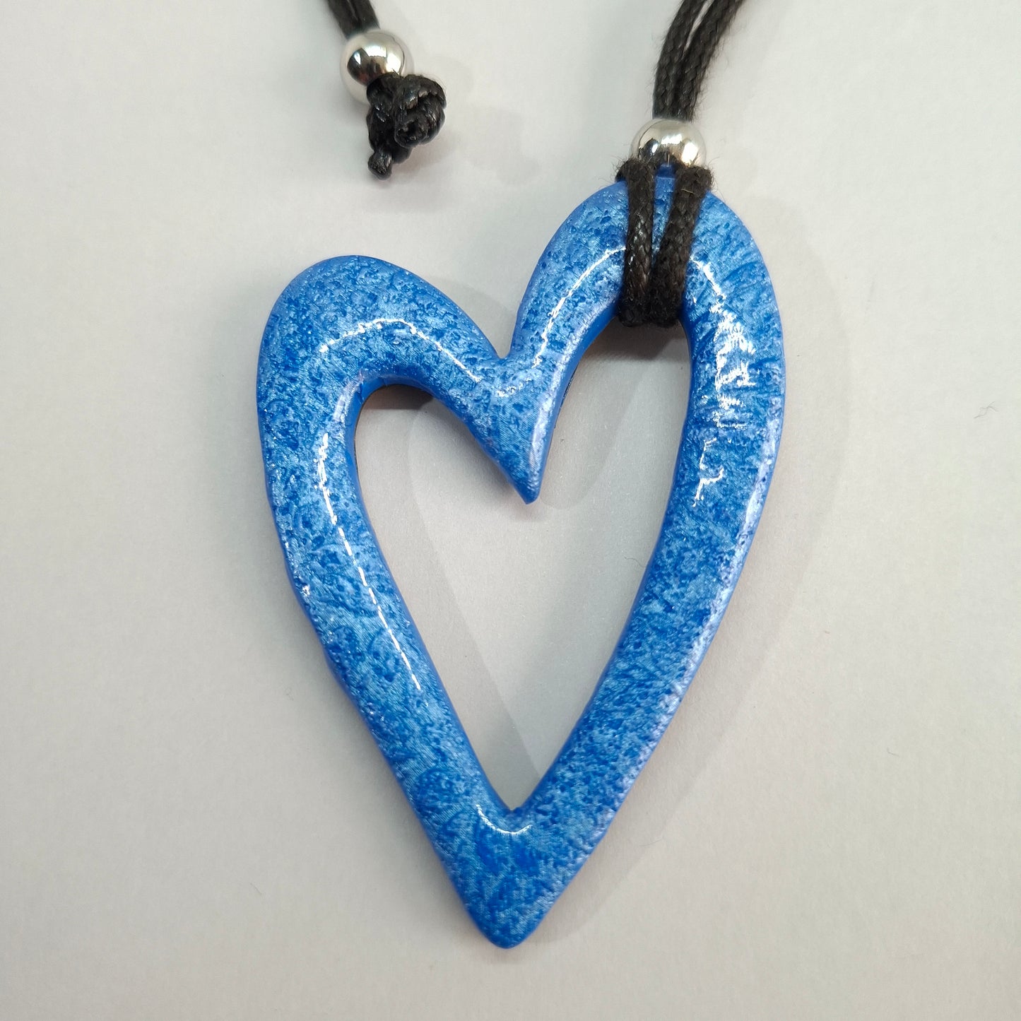 Colgante Corazón Hueco Grande Azul