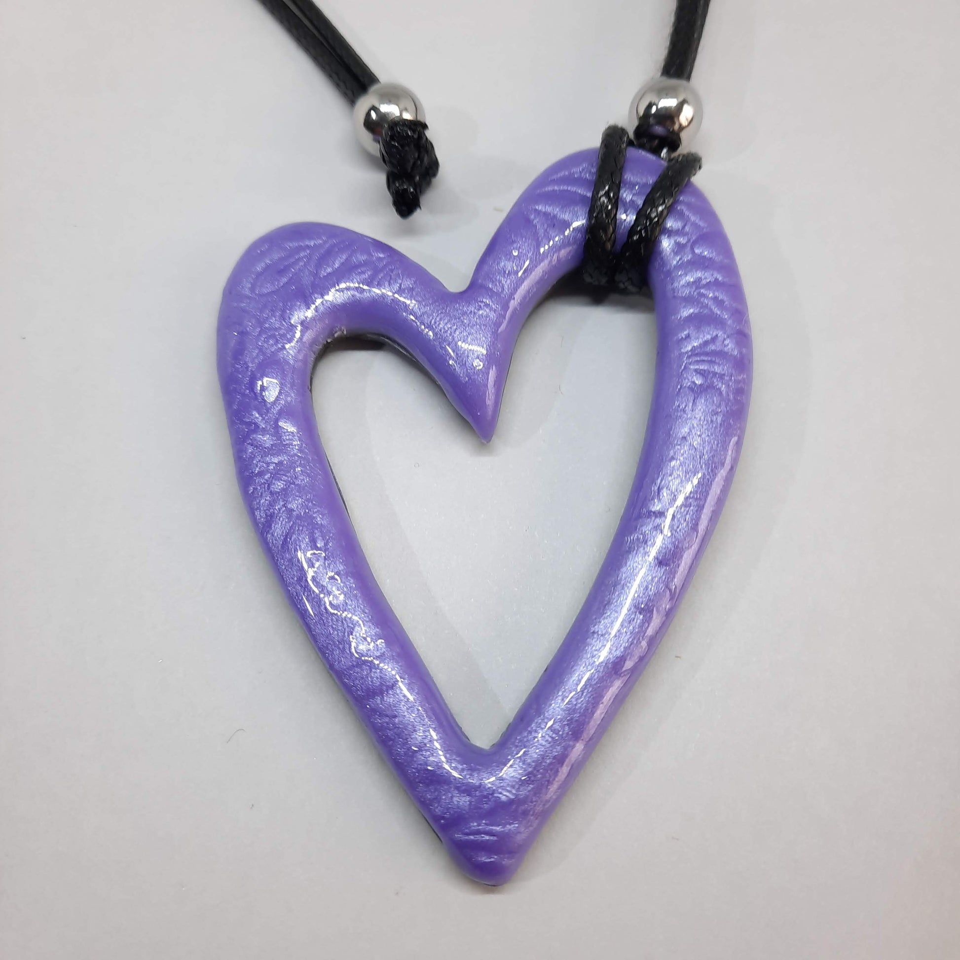 Colgante Corazón Hueco Grande Lila