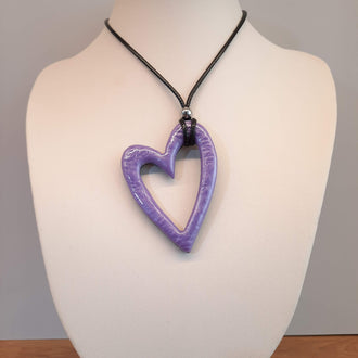 Colgante Corazón Hueco Grande Lila