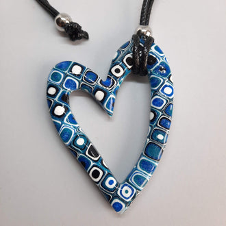 Colgante Corazón Hueco Grande Pasión Azul