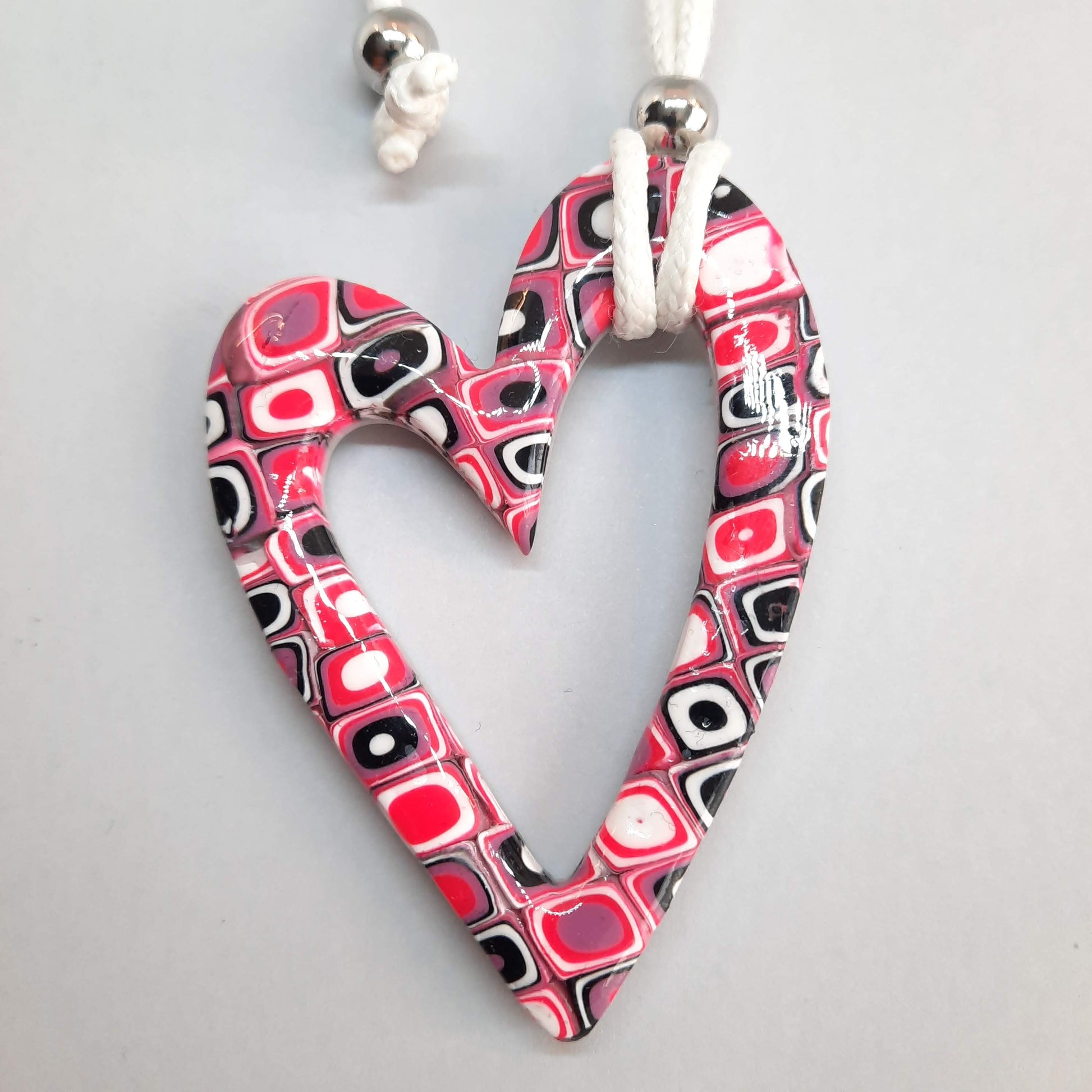 Colgante Corazón Hueco Grande Rosa Verano