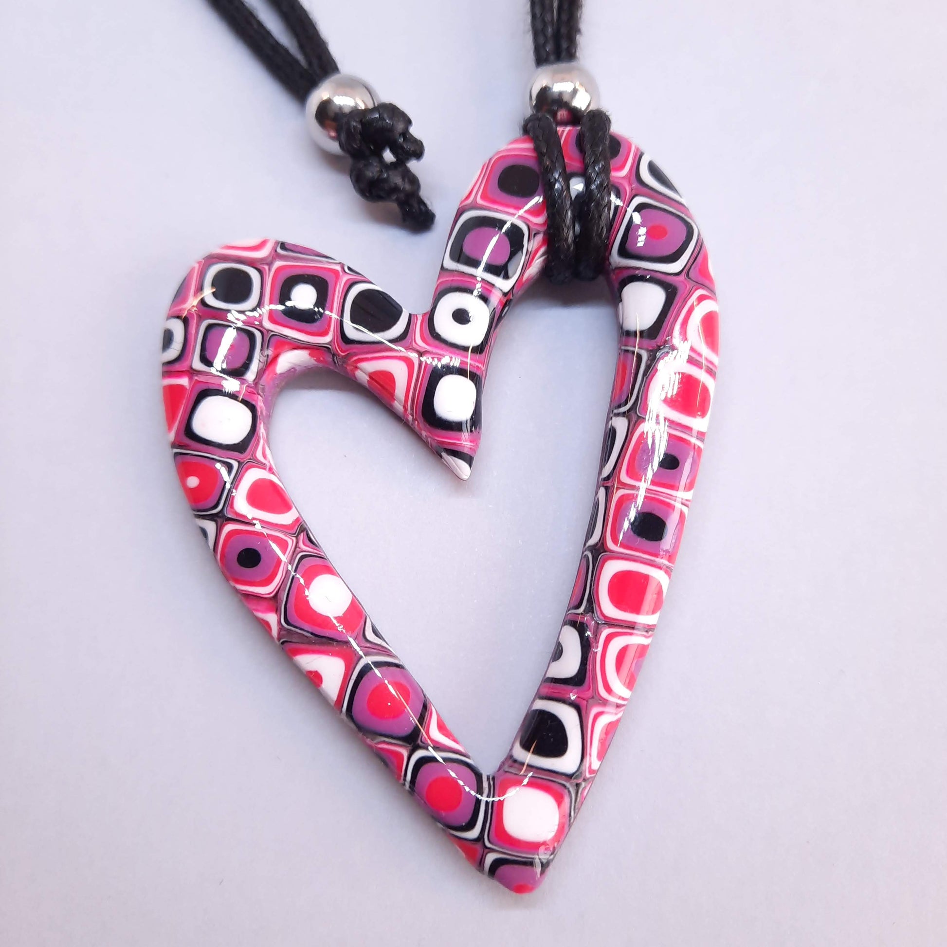 Colgante Corazón Hueco Grande Rosa Verano