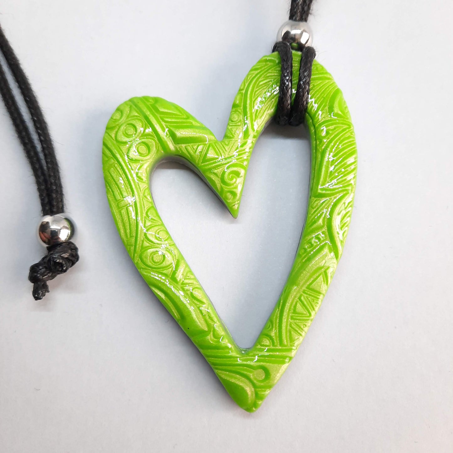 Colgante Corazón Hueco Grande Verde