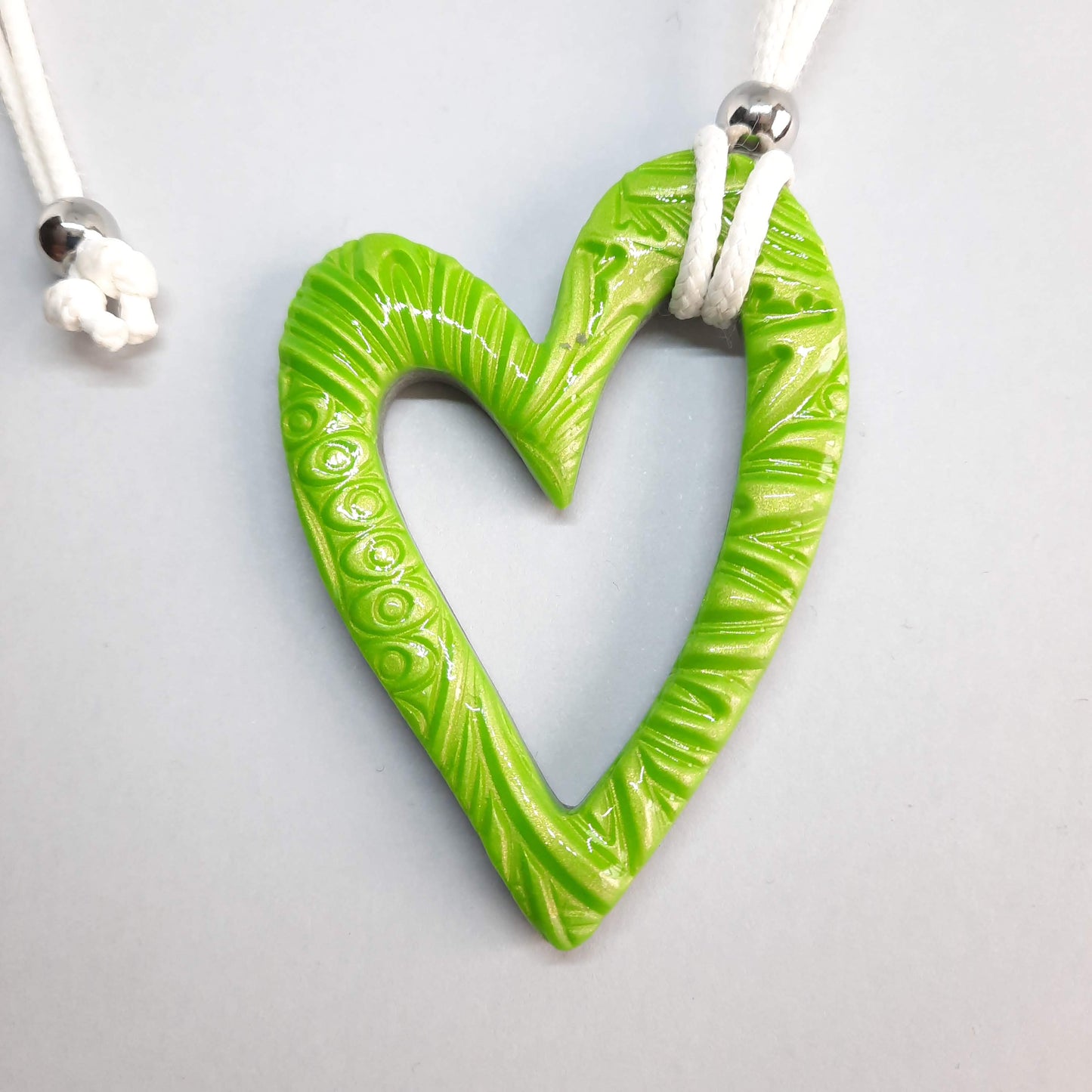 Colgante Corazón Hueco Grande Verde