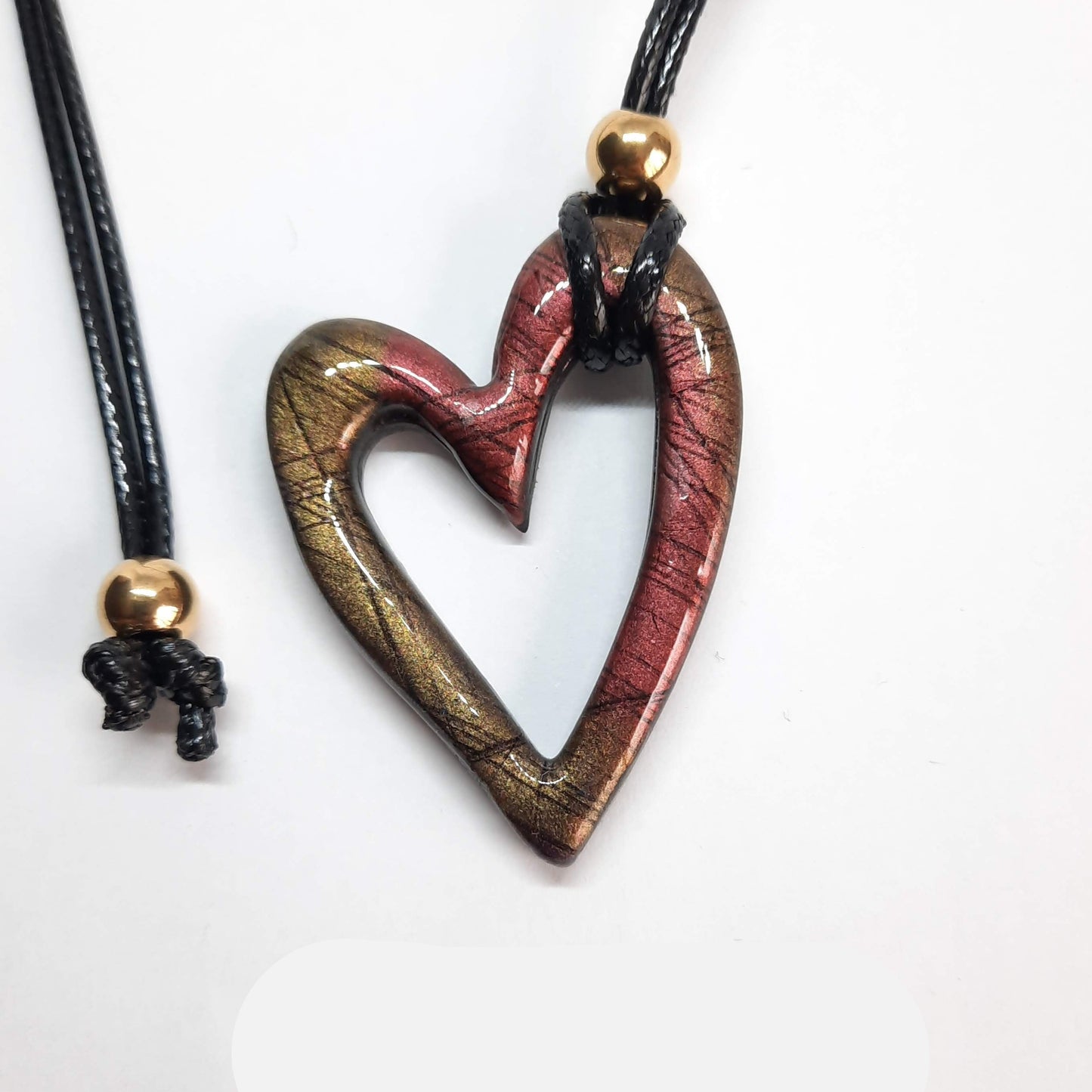 Colgante Corazón Hueco Mediano Labradorita Violeta
