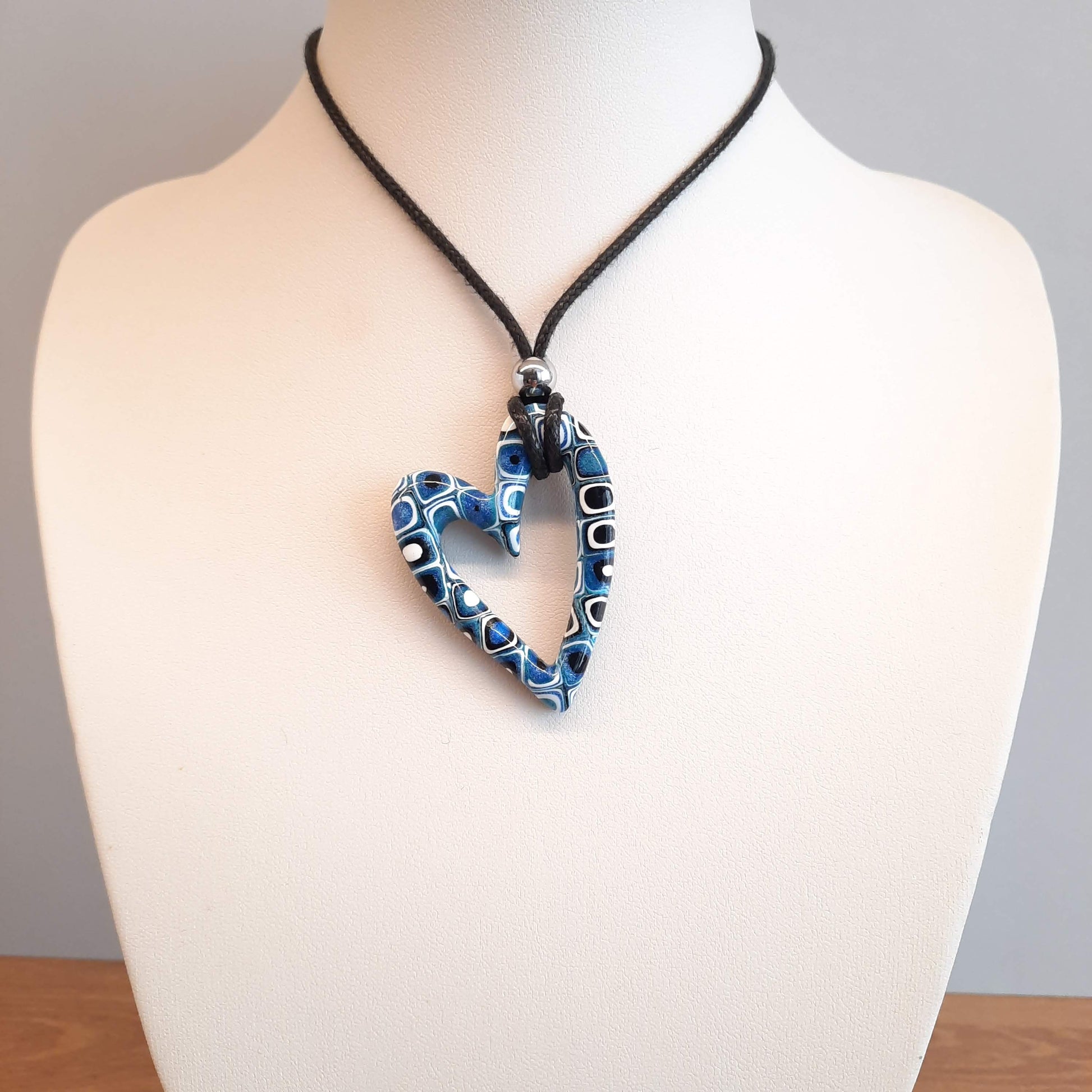 Colgante Corazón Hueco Mediano Pasión Azul