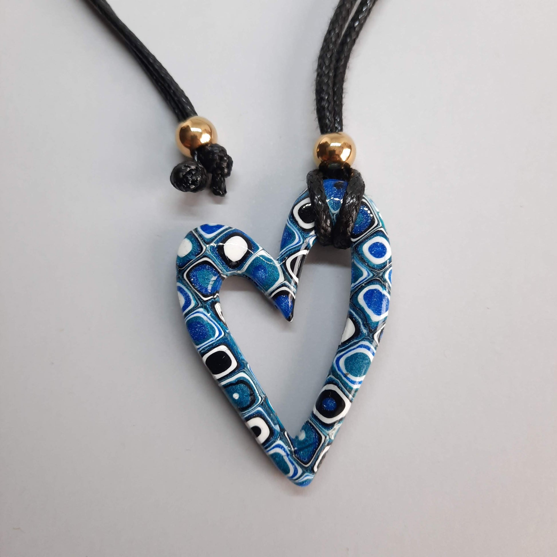 Colgante Corazón Hueco Mediano Pasión Azul