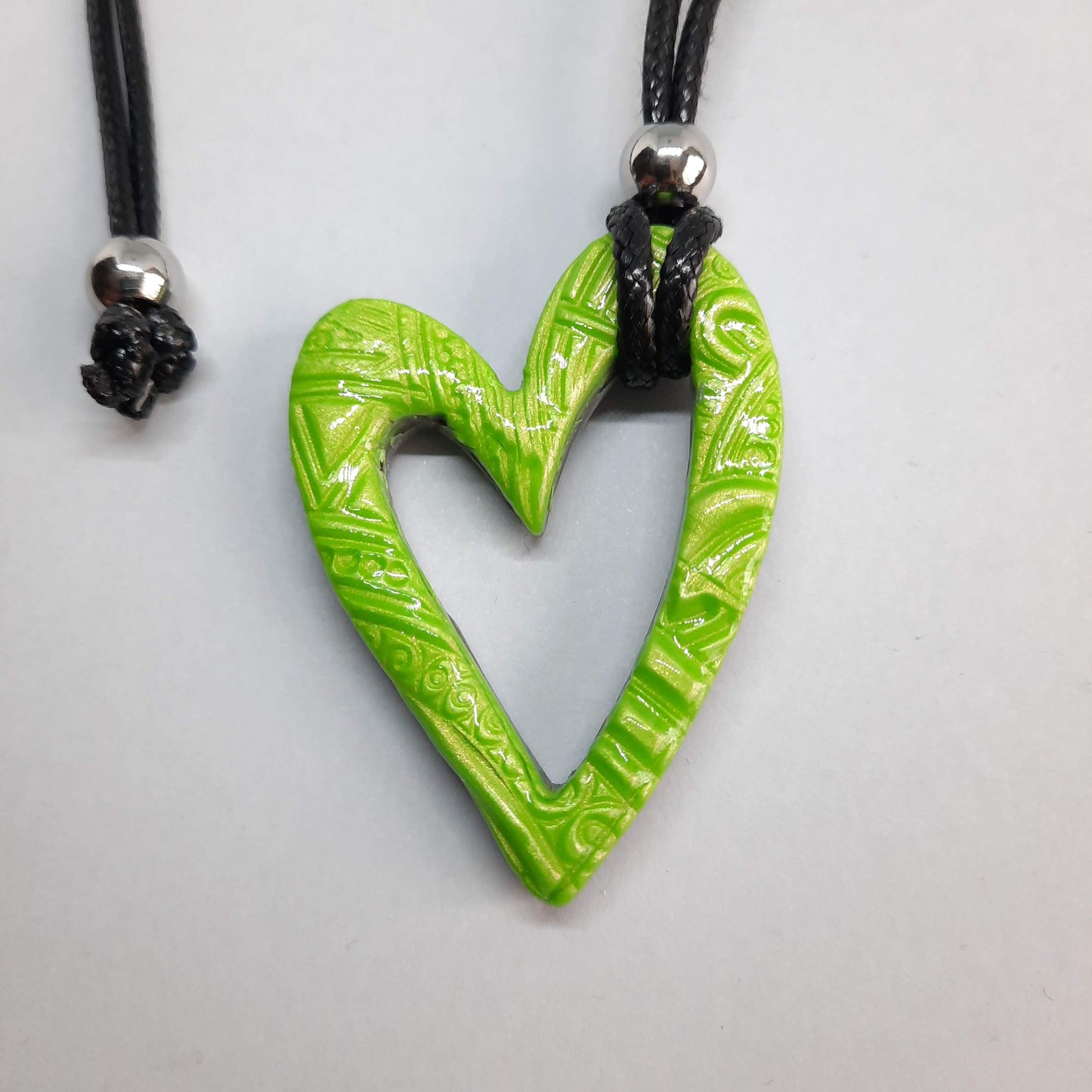 Colgante Corazón Hueco Mediano Verde