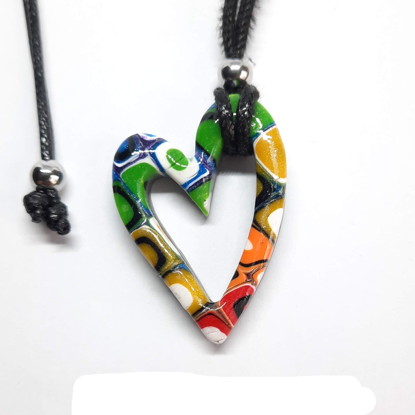 Colgante Corazón Hueco Pequeño Arcoíris