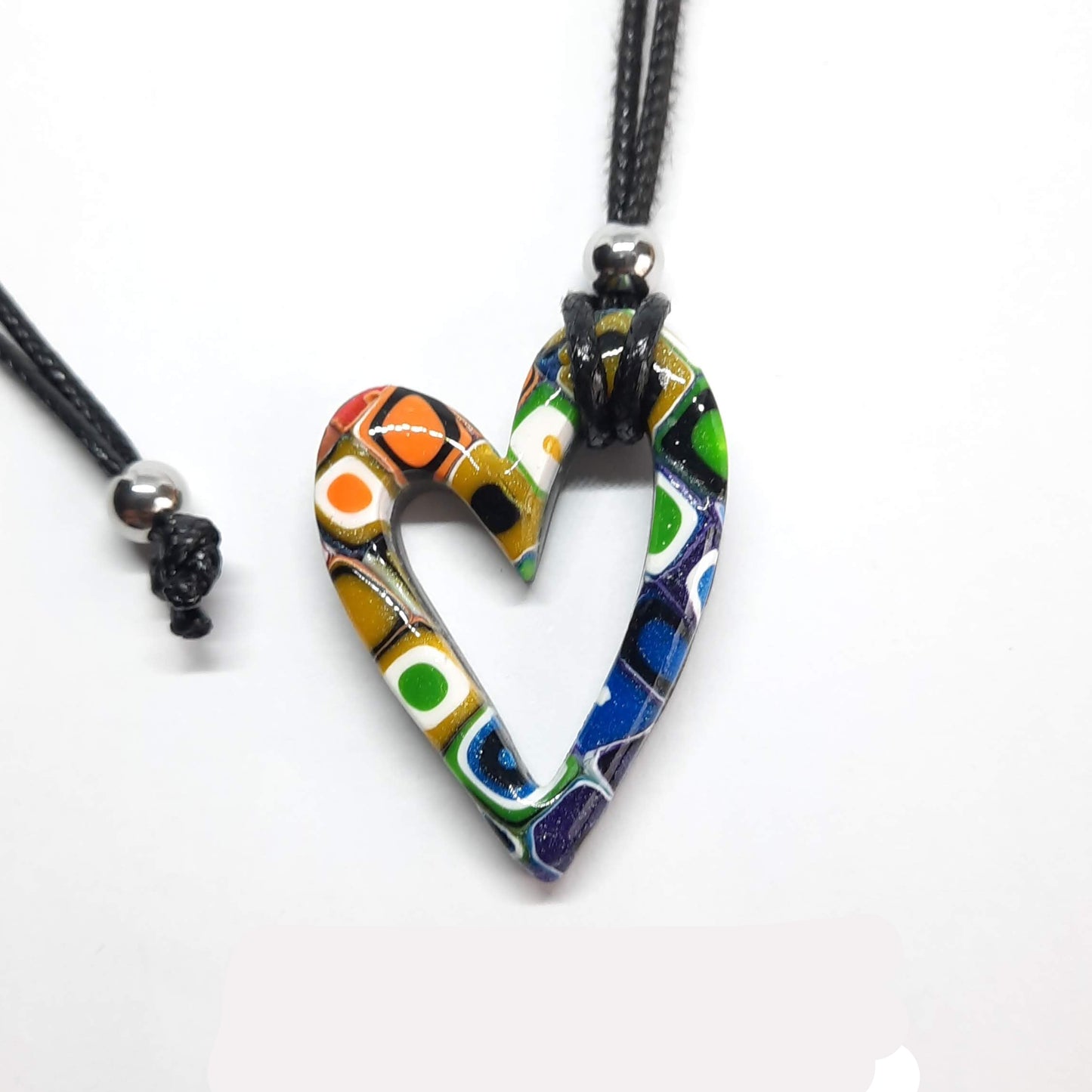 Colgante Corazón Hueco Pequeño Arcoíris