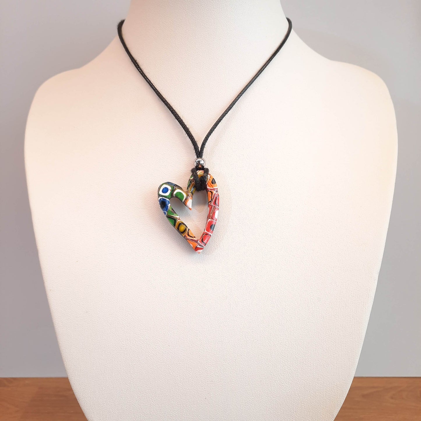 Colgante Corazón Hueco Pequeño Arcoíris