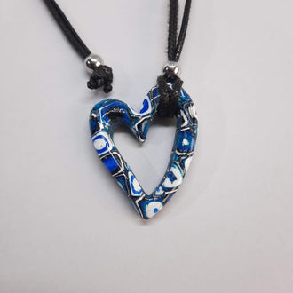Colgante Corazón Hueco Pequeño Pasión Azul