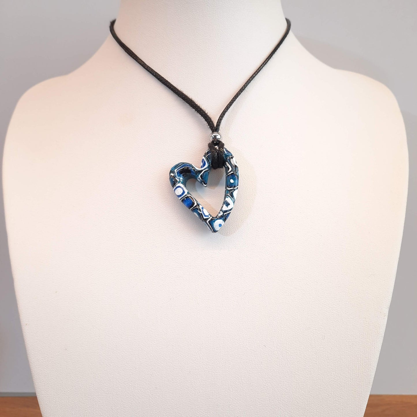 Colgante Corazón Hueco Pequeño Pasión Azul