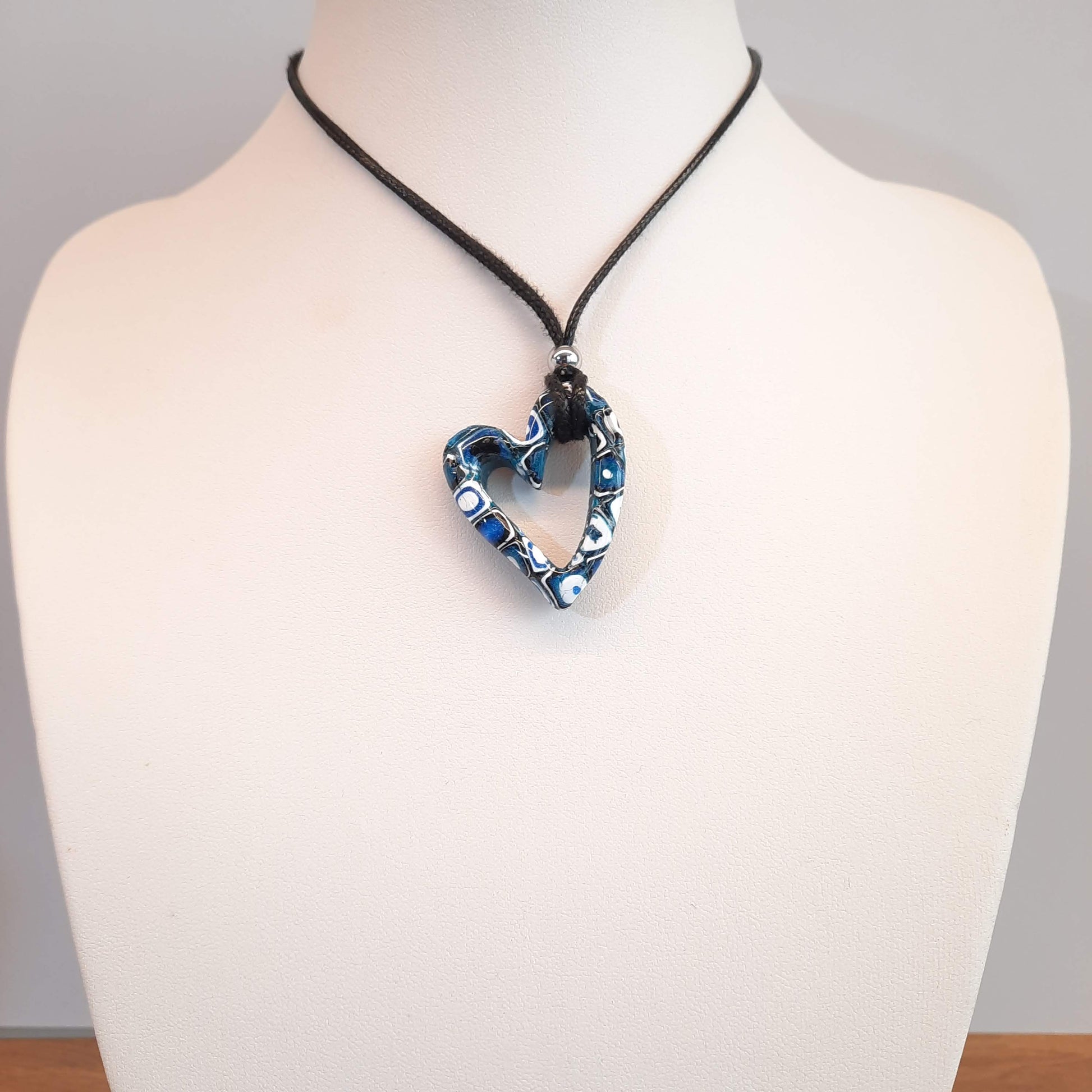 Colgante Corazón Hueco Pequeño Pasión Azul