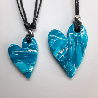 Colgante Corazón Pleno Aguamarina