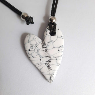 Colgante Corazón Pleno Blanco Mármol 