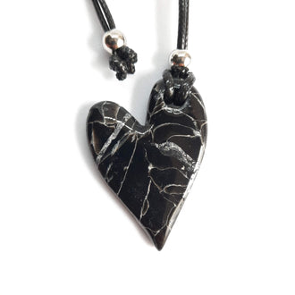 Colgante Corazón Pleno Grande Negro Mármol