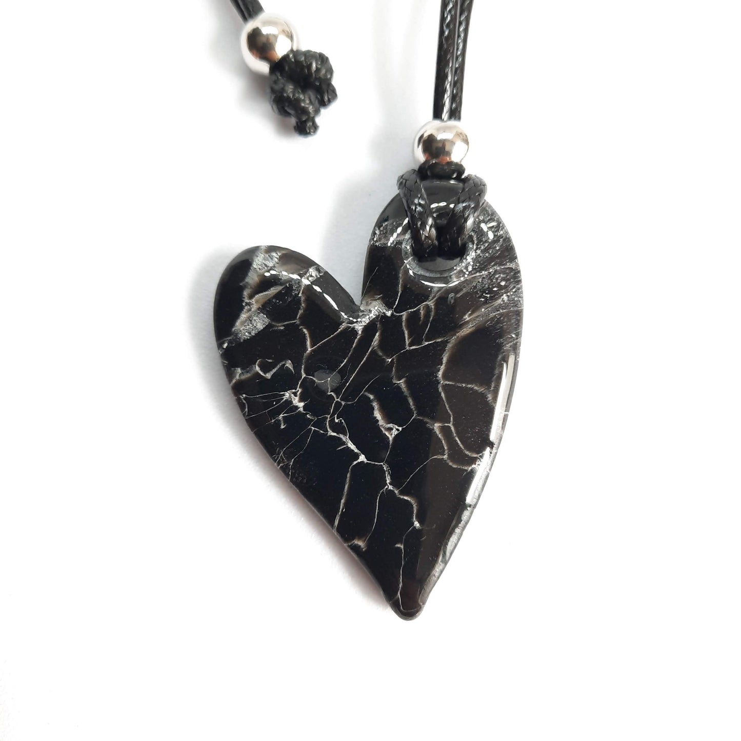 Colgante Corazón Pleno Grande Negro Mármol