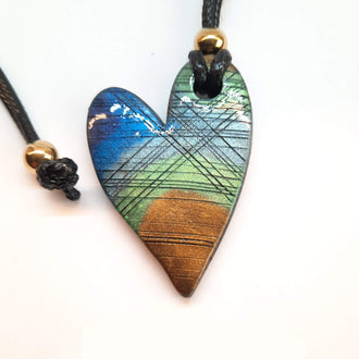 Colgante Corazón Pleno Labradorita Azul