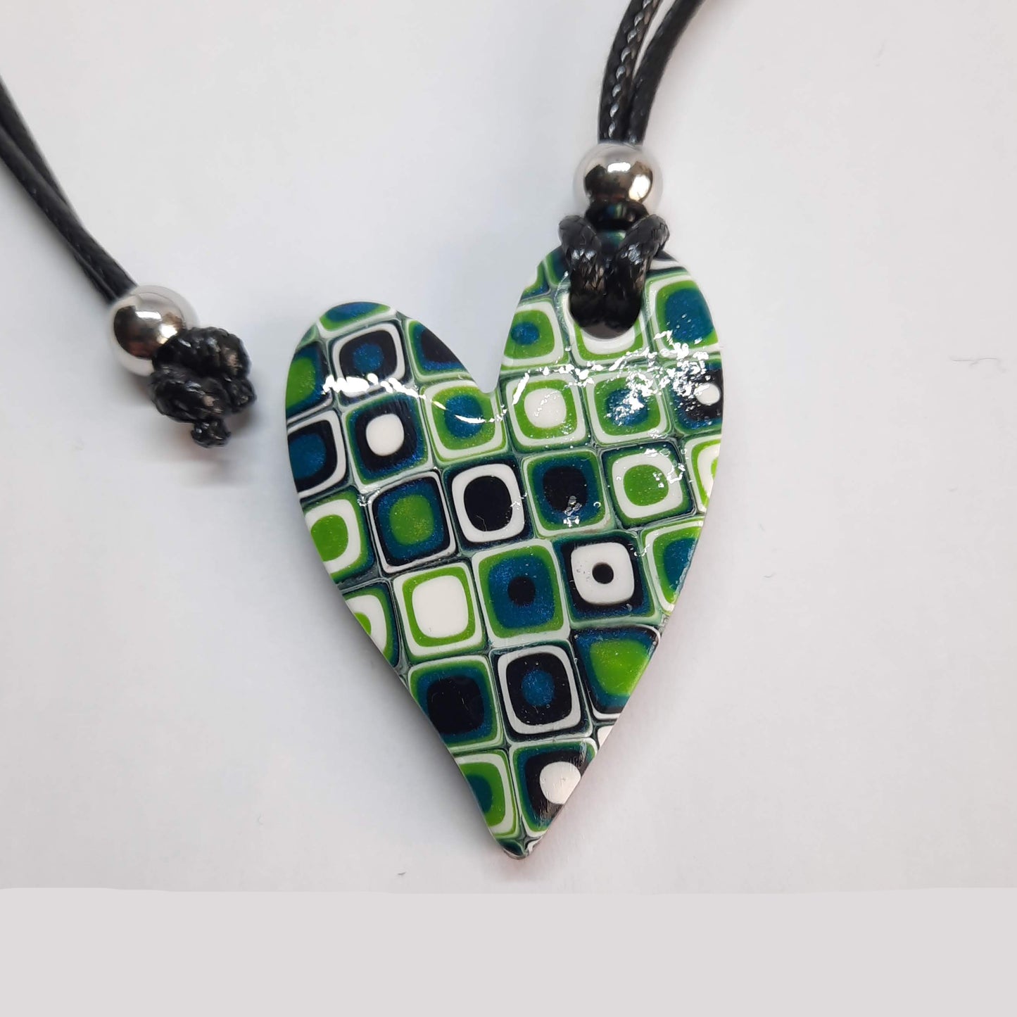 Colgante Corazón Pleno Mediano Mosaico Verde