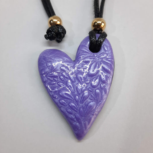 Colgante Corazón Pleno Mediano Lila