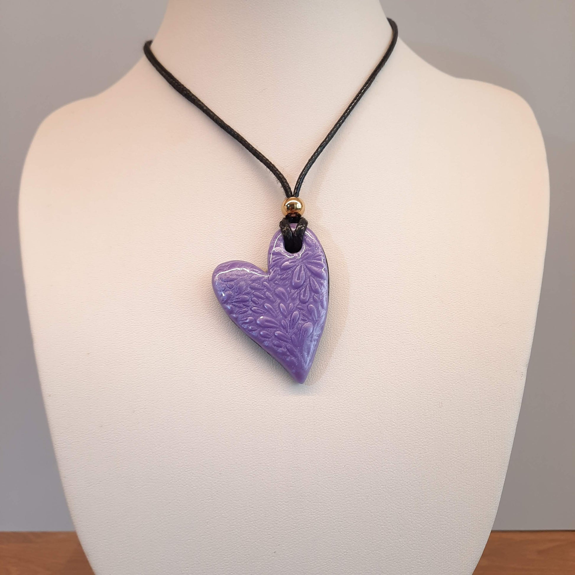 Colgante Corazón Pleno Mediano Lila