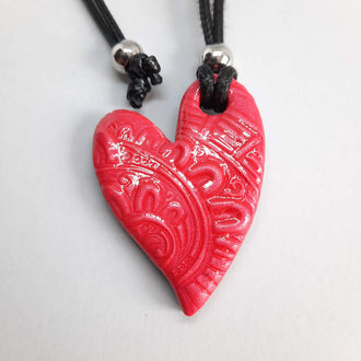 Colgante Corazón Pleno Mediano Rojo