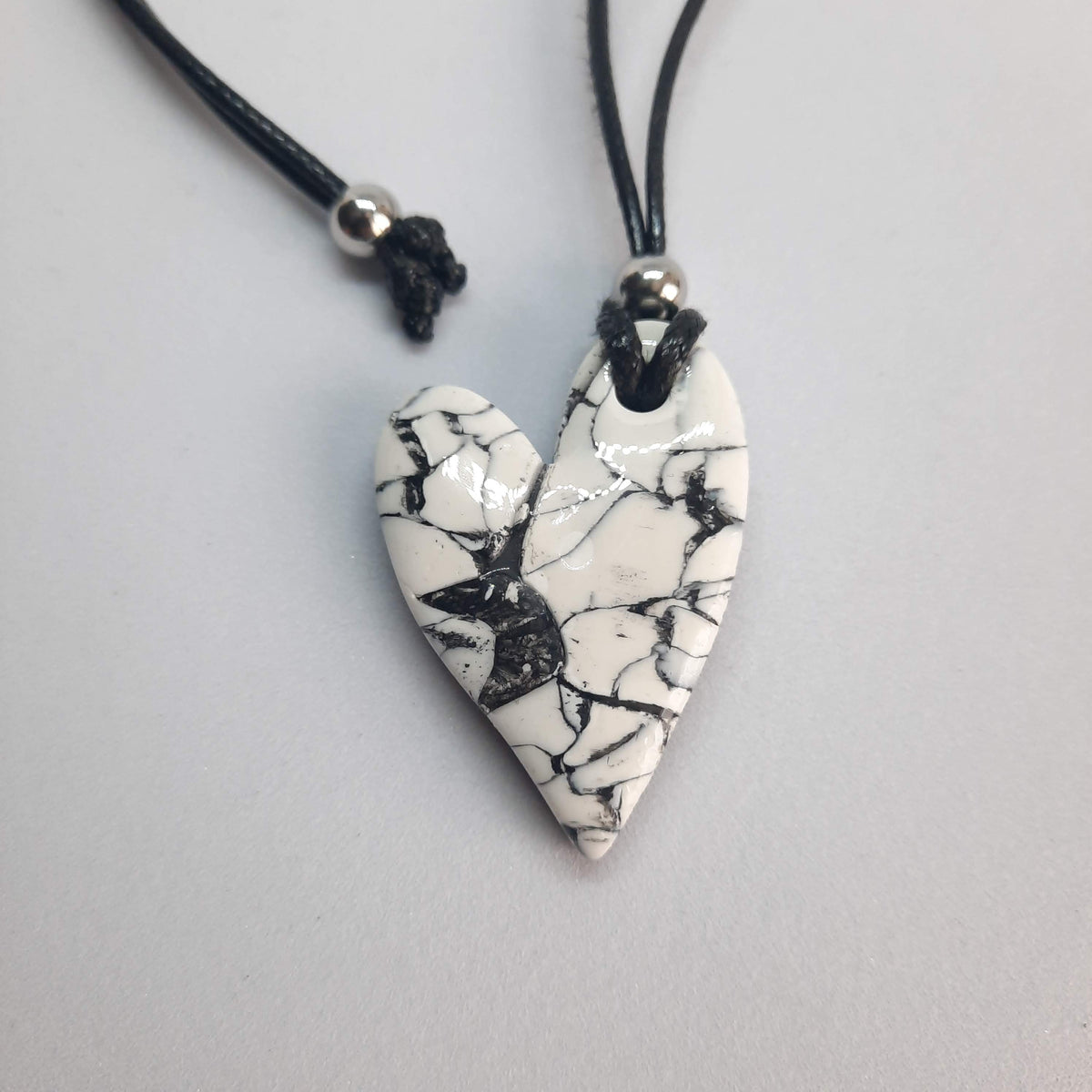 Colgante Corazón Pleno Pequeño Blanco Mármol