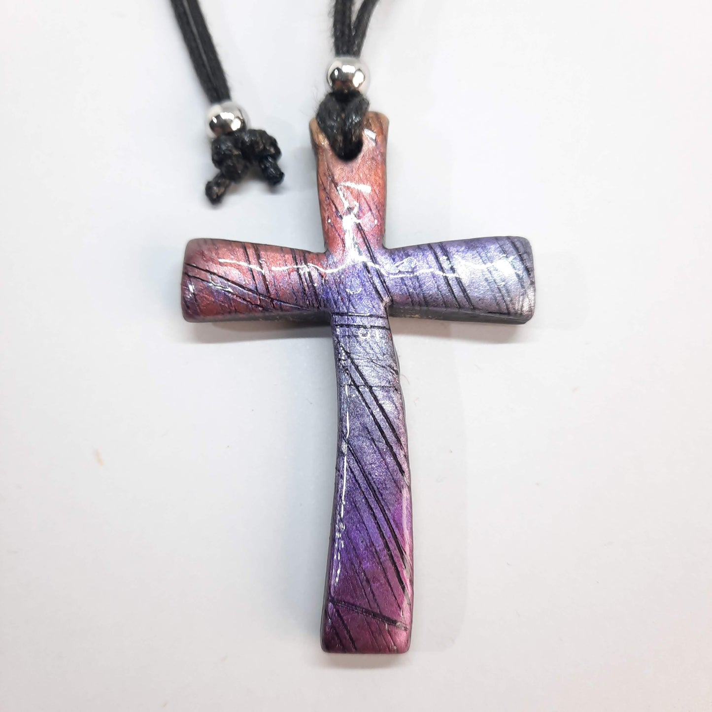 Colgante Cruz Labradorita Violeta