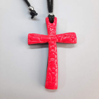 Colgante Cruz Rosa Neon