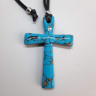 Colgante Cruz Turquesa