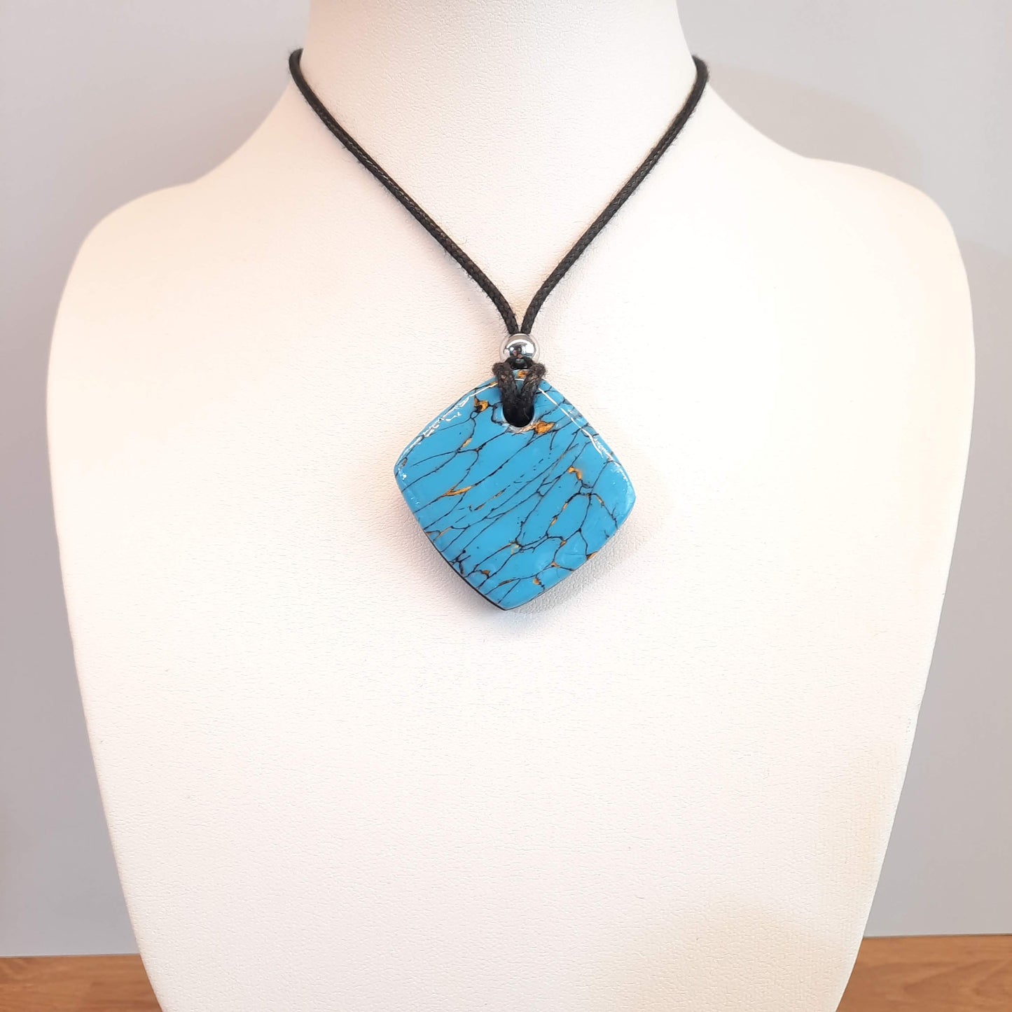 Colgante Cuadrado Mediano Turquesa