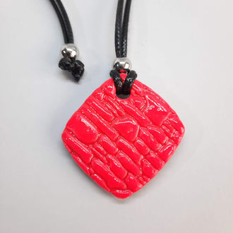 Colgante Cuadrado Rosa Neon