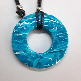 Colgante Donut Grande Aguamarina