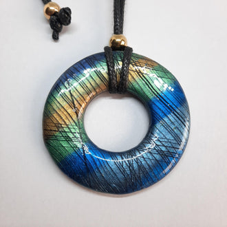 Colgante Donut Grande Labradorita Azul