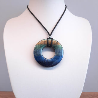 Colgante Donut Grande Labradorita Azul