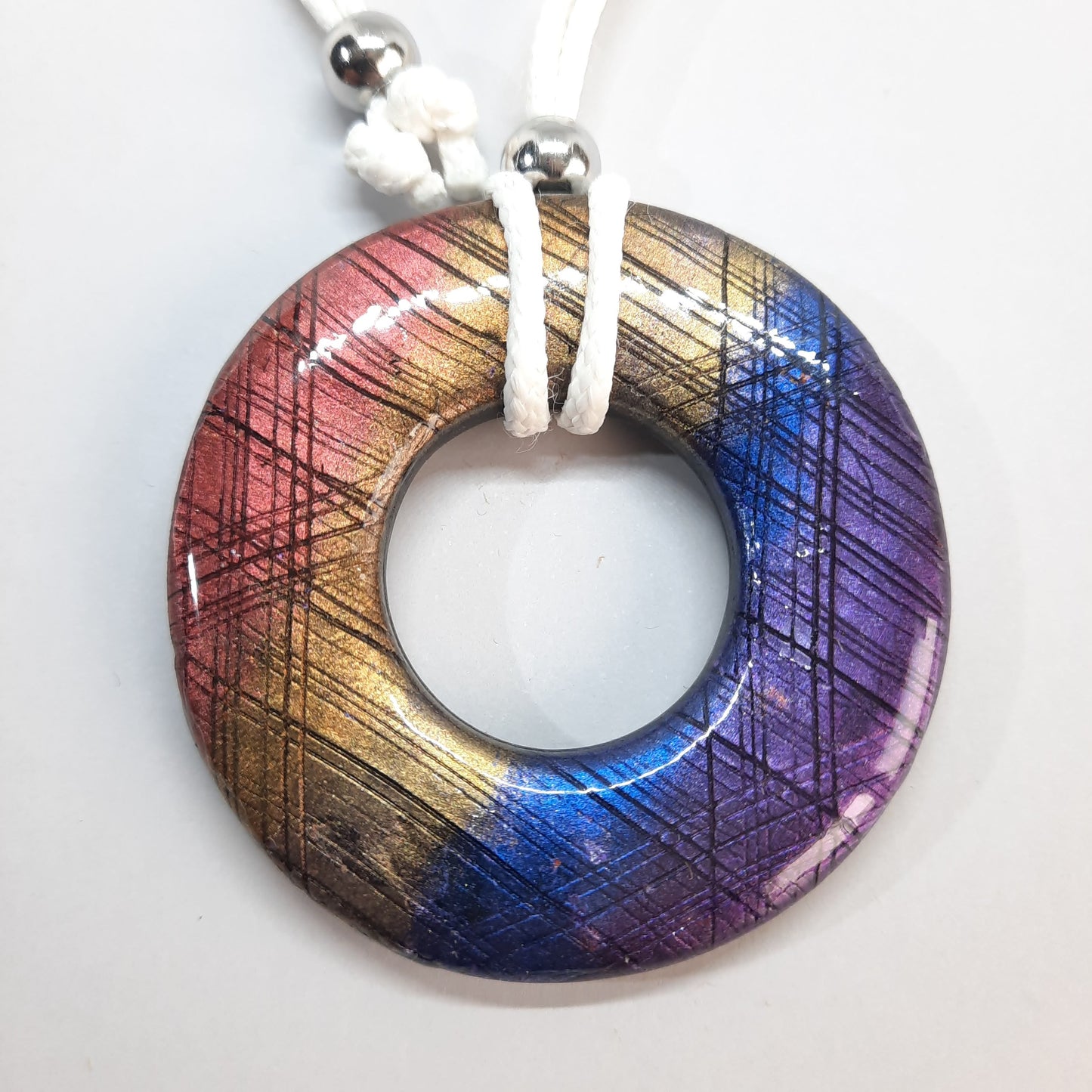 Colgante Donut Grande Labradorita Violeta