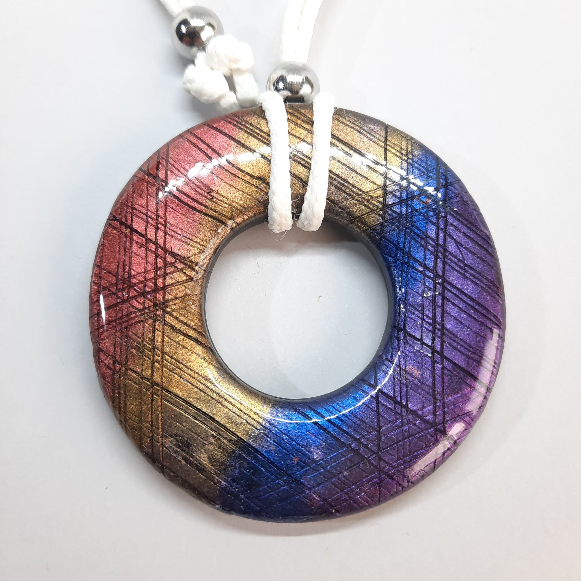 Colgante Donut Grande Labradorita Violeta