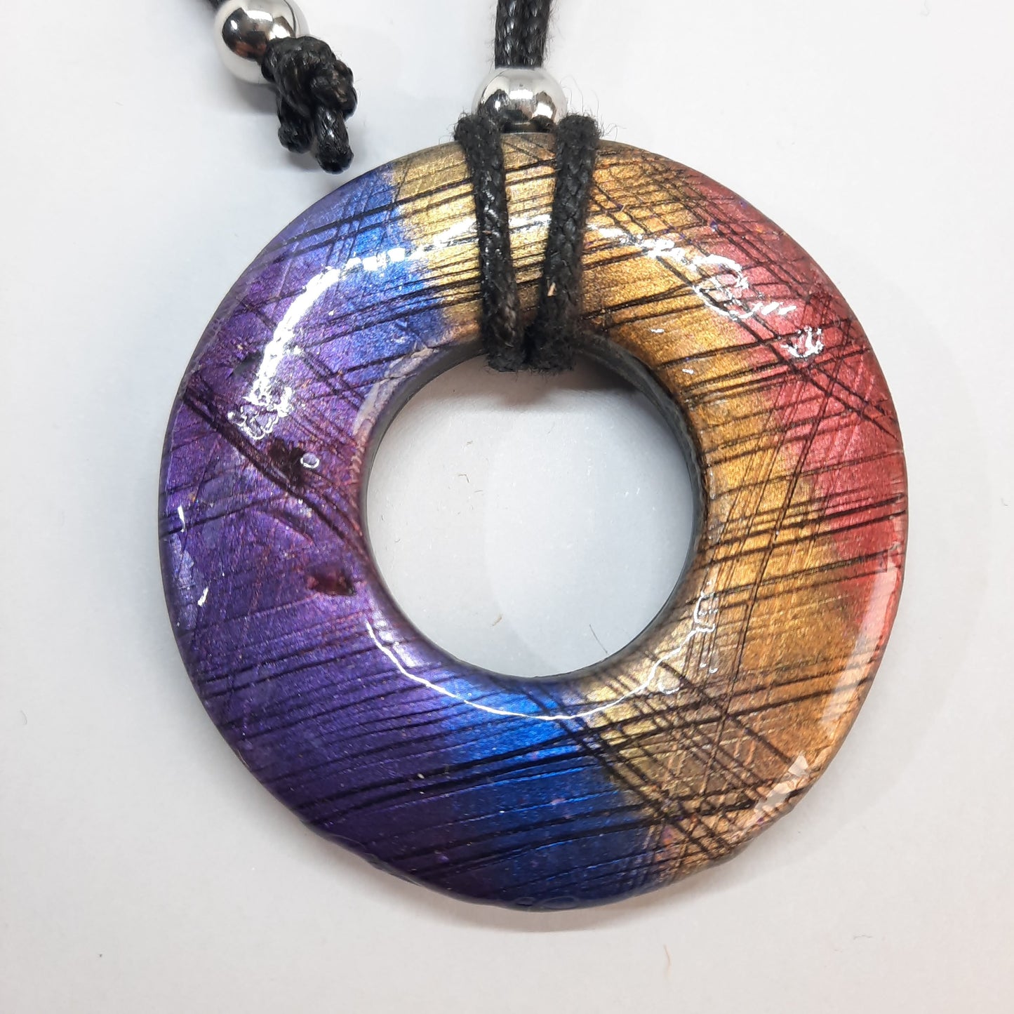 Colgante Donut Grande Labradorita Violeta