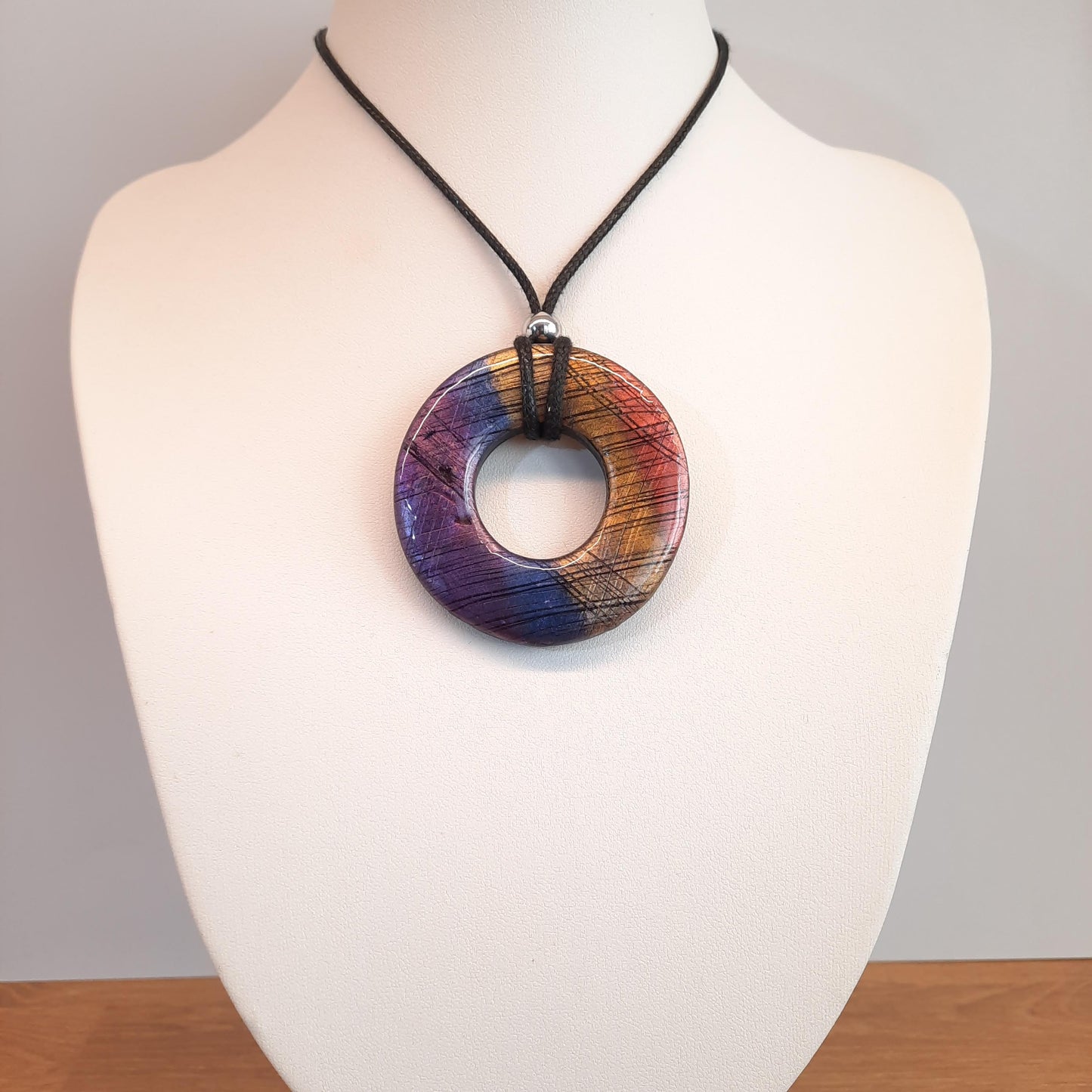 Colgante Donut Grande Labradorita Violeta