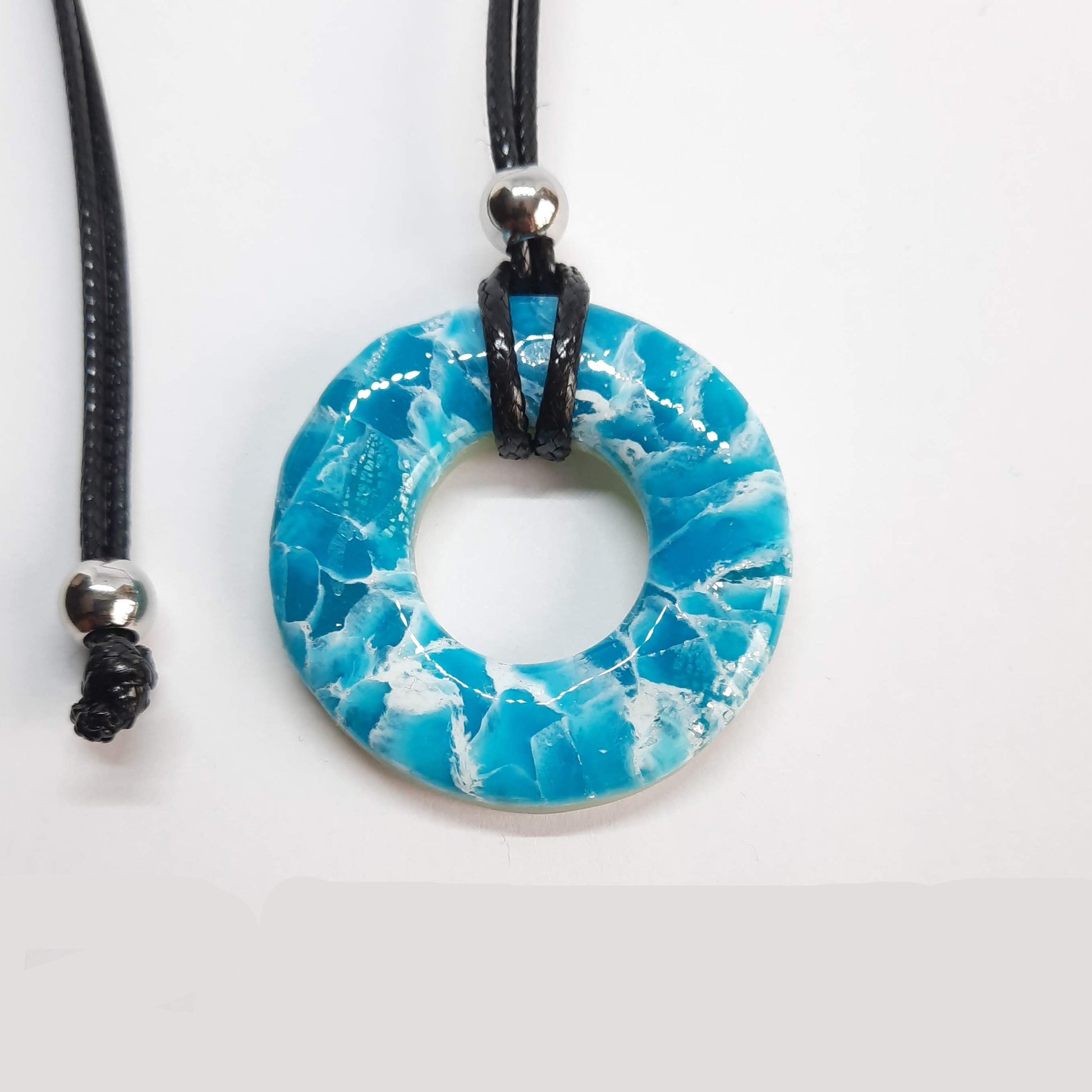 Colgante Donut Mediano Aguamarina
