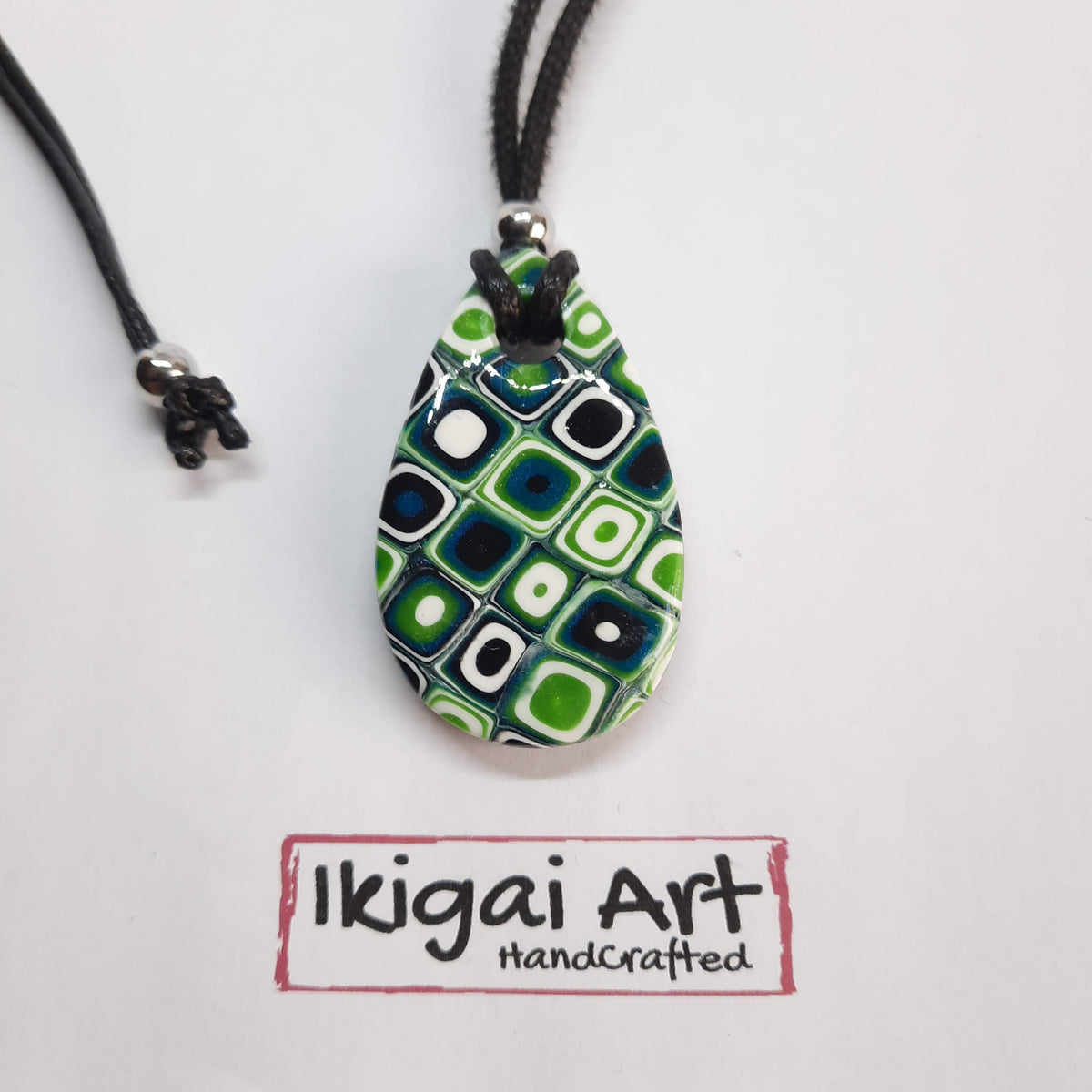 Colgante Gota Mosaico Verde