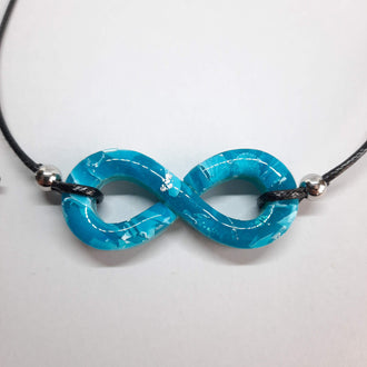 Colgante Infinito Horizontal Aguamarina