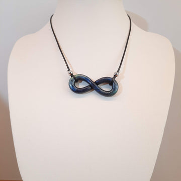 Colgante Infinito Horizontal Labradorita Azul