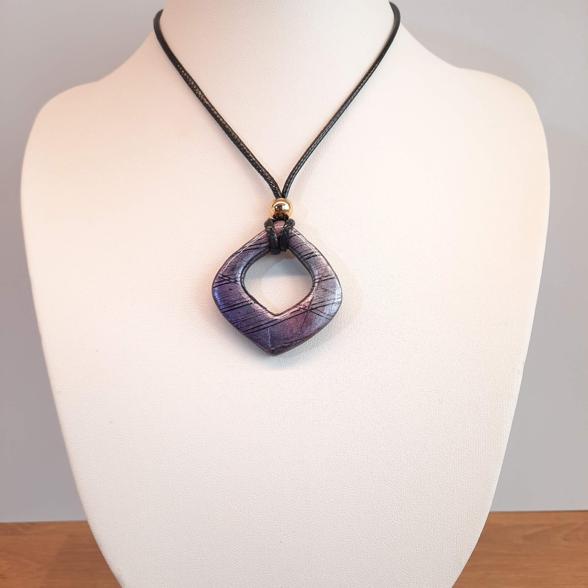 Colgante Lisboa Mediano Labradorita Violeta
