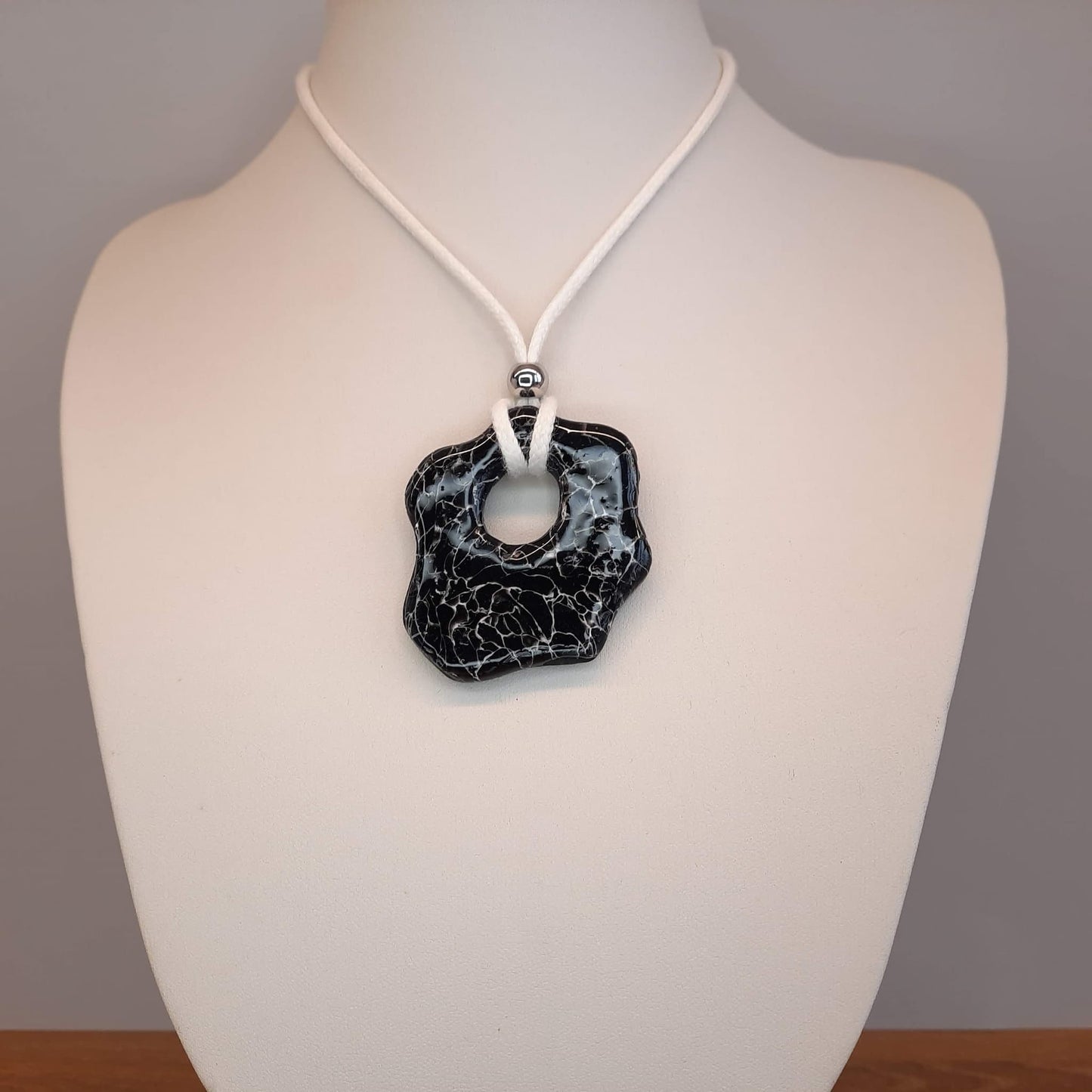 Colgante Nube Grande Negro Mármol